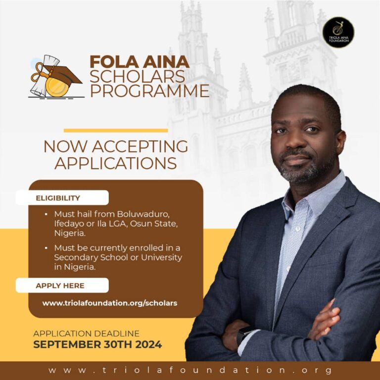 Triola Aina Foundation to Empower 10 Indigenous Scholars in Osun, Nigeria